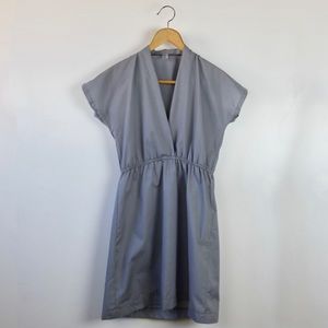 American Apparel V neck short sleeve gray dress